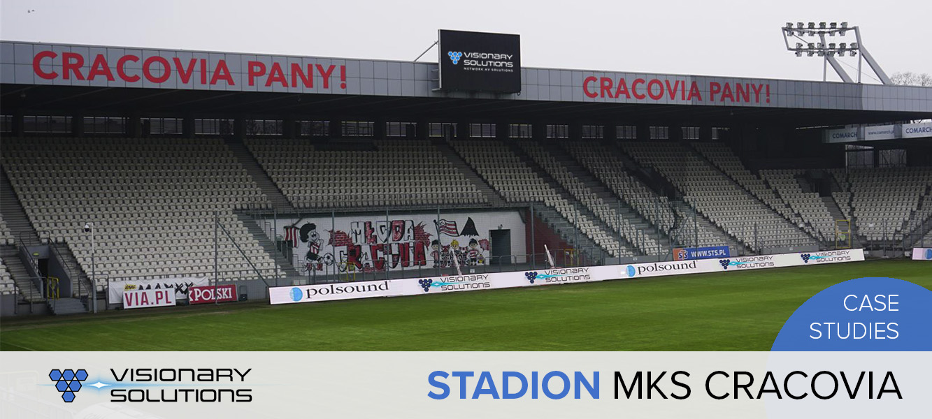 Instalacja Visionary Solutions PacketAV Matrix na stadionie Cracovii